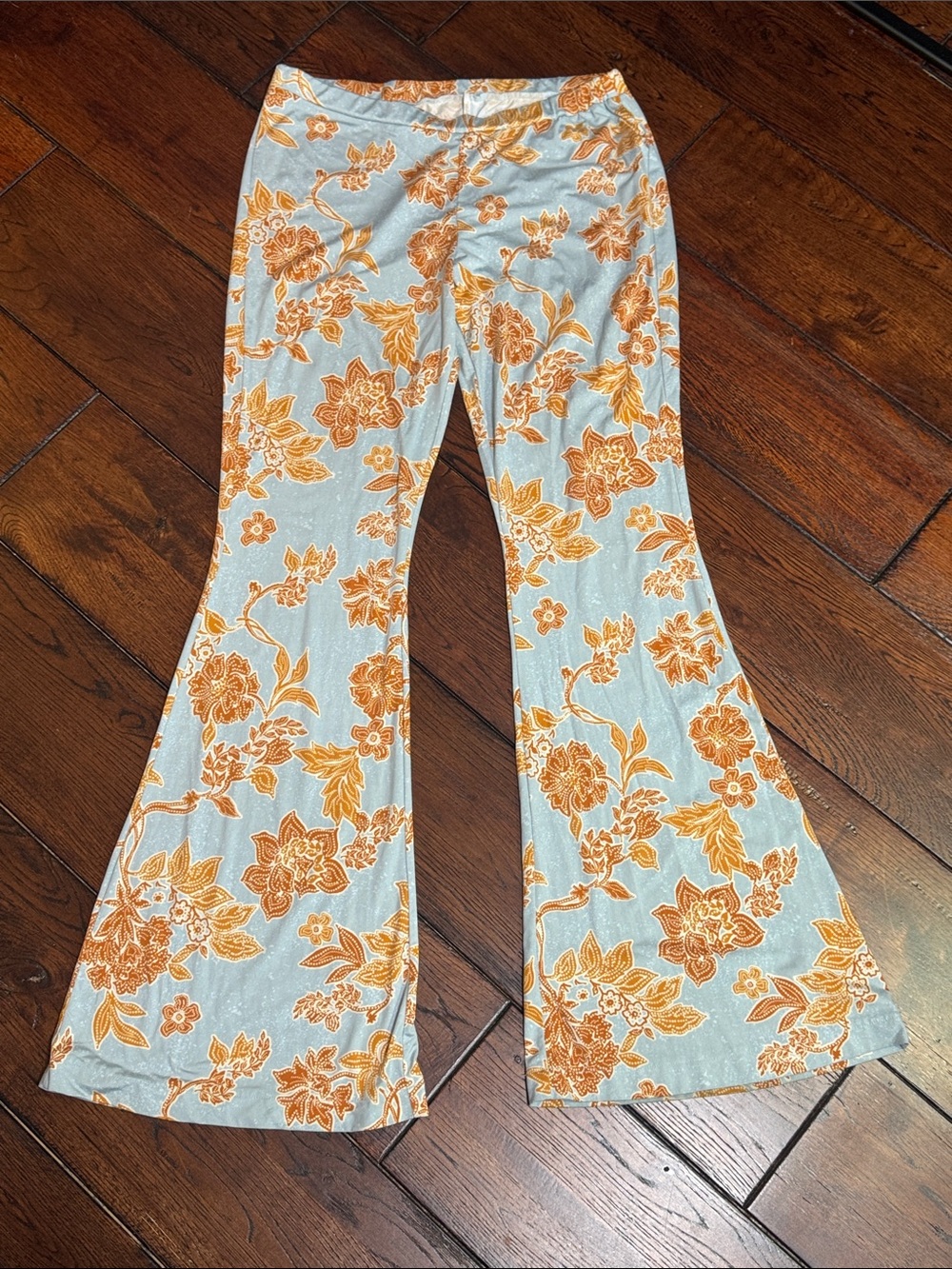 Free People Make a Statement "Cloud Combo" Mid Rise Flare Pants - Large Tall